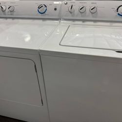 GE LIKE NEW TOP LOAD WASHER DRYER ELECTRIC SET WARRANTY ATTACHMENTS DELIVERY 