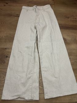 universal thread sailor wide leg white jeans whit blue stripes  size 8R