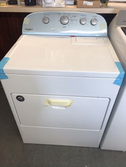 New scratch and dent whirlpool dryer. 1 year warranty