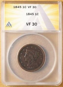 ANACS Certified 1845 Large Cent