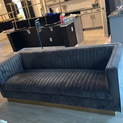 velvet grey couch