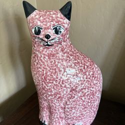 Vintage Ceramic Cat Statue 