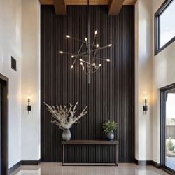 Acoustic Solid Wood Wall Panels, 94.49” x 12.6” 2Pack, Soundproof Wall Panels, Wood Slat Wall Panels for Wall Decor (Smoking Walnut) Acustic 