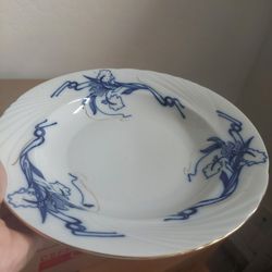 Cobalt and gold plated dish set