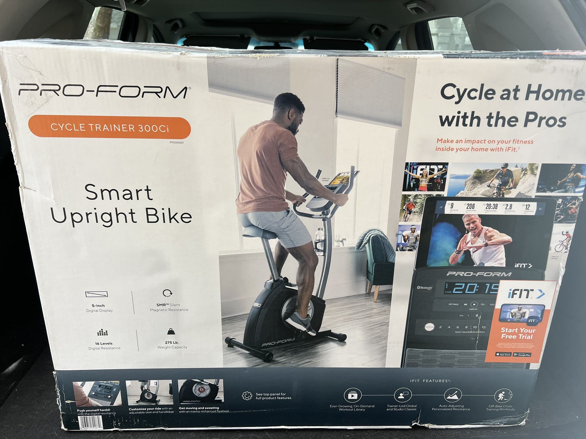 ProForm Cycle Trainer 300 Ci Upright Stationary Exercise Bike, Compatible with iFIT Personal Training