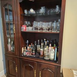 Antique Dry Bar/Display Cabinet