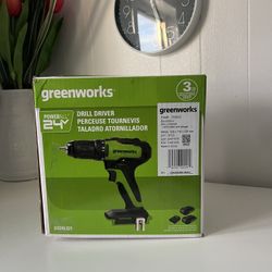 Greenworks 24V 1/2 inch Cordless Drill (310 in-lbs) I 2Ah Battery and 2A Charger