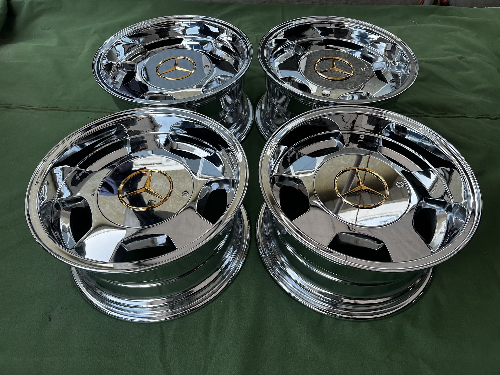 MERCEDES 16” HAMMER - LORINSER STYLE - BRAND NEW CHROME - W126 -107- 380-450-560 SL