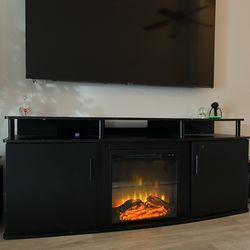 TV stand with firepit