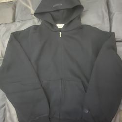 Black Essential Zip Up Hoodie
