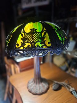 Vintage  slag glass lamp