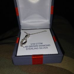 Lab Grown Diamond CTTW, Sterling Silver necklace 