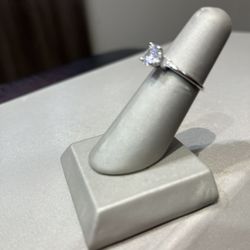 Sterling Silver Ring W/ Diamond Accent