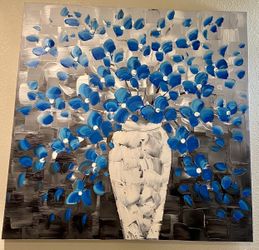 ESCAPE FROM VASE OIL PAINTING