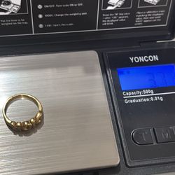 18K real solid gold ring 