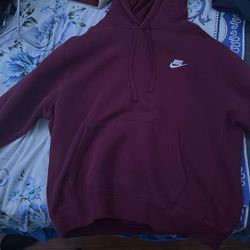 Burgundy Nike Hoodie (Large)