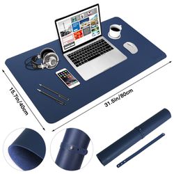 Mouse Pad, Desk Pad Protector, Office Desk Mat, Non-Slip PU Leather Desk Blotter