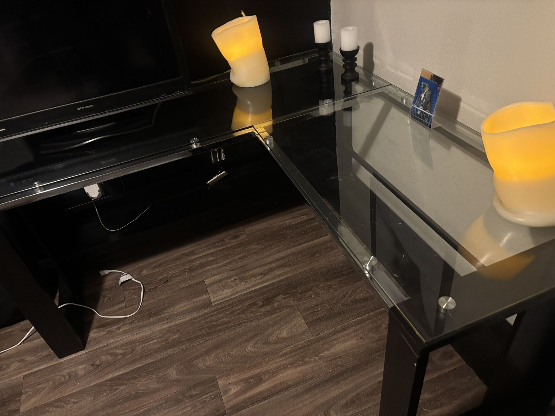 Beautiful Black Wood And Glass Desk