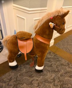 Like new Kids Ride-On Plush Horse Toy