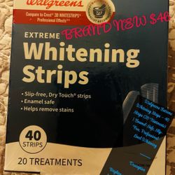 Walgreens Extreme Whitening Strips – 40 Strips (20 Treatments) | Enamel-Safe, Slip-Free, Professional-Level Whitening 