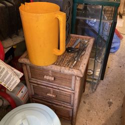 Small 3 Drawers  Bamboo Table 