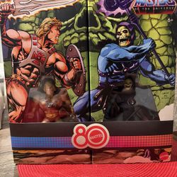 Mattel 80th Anniversary MOTU Masters Universe NEW Retro Punching He-Man Skeletor