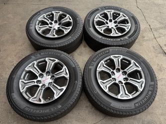 18” GMC Sierra Yukon OEM Factory Gunmetal Machine Wheels with Michelin Tires