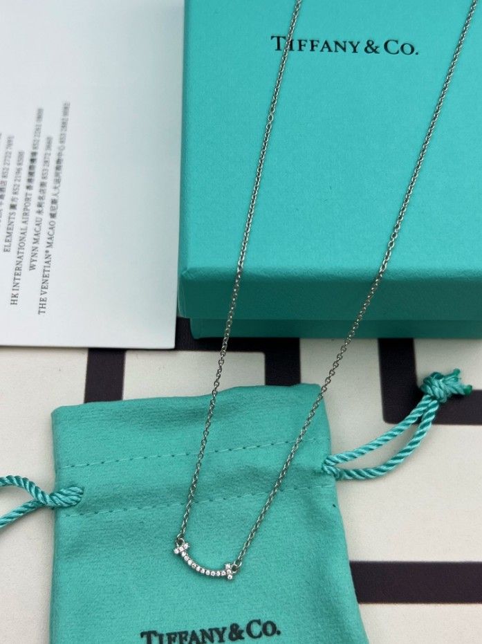 Tiffany & Co. Smile Necklace with Full Diamond Setting