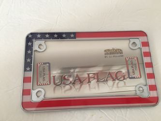 Motorcycle lince plate USA flag