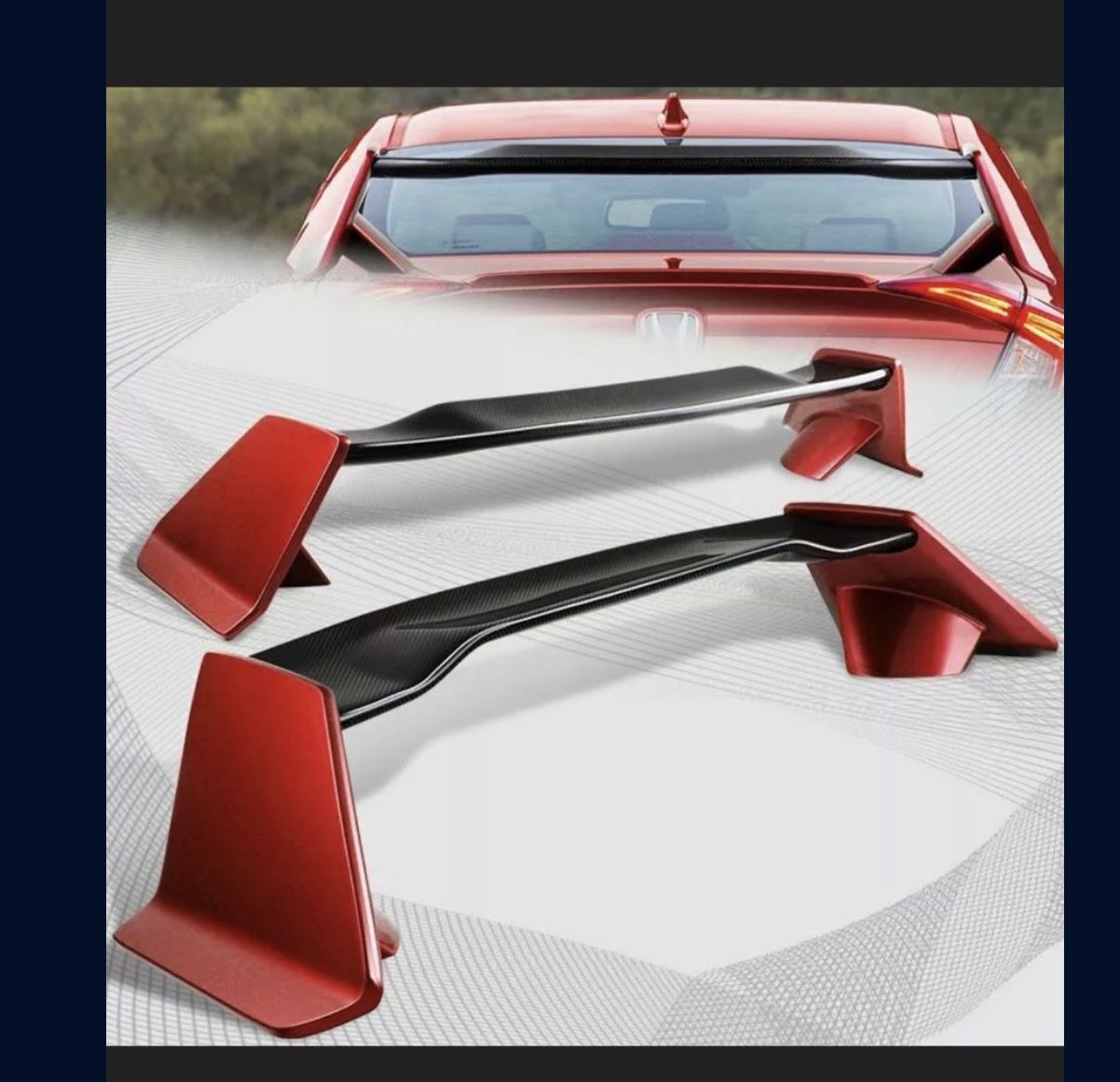 Carbon fiber wing (fits Honda 9th Gen And Up )