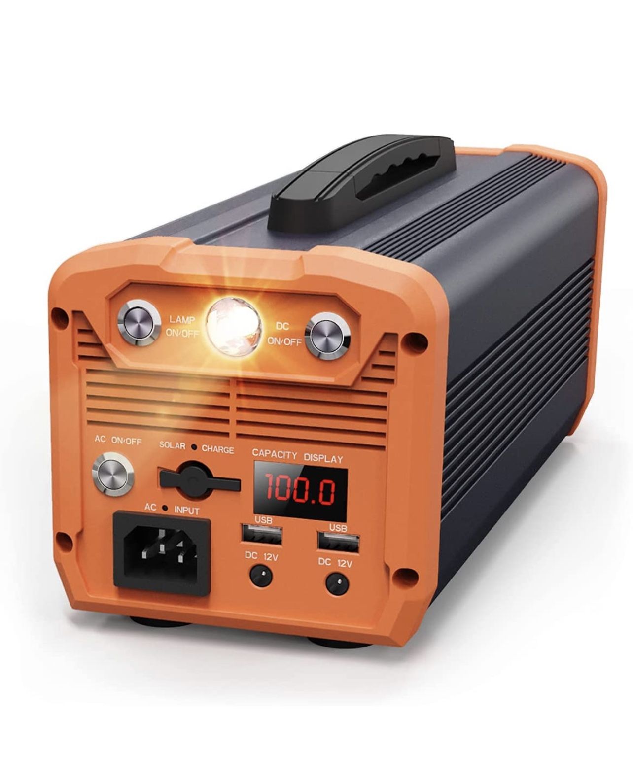 Homeyears 518Wh Portable Power Station ES-500,518Wh Outdoor Solar Generator Mobile Lithium Battery Pack with 110V/500W AC Outlet & LED Flashlight, Cle