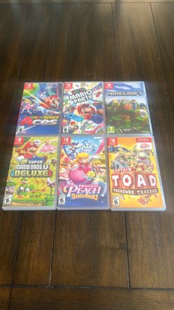 Nintendo switch games. Super Mario Party, Minecraft, Princess Peach and more. $40 each