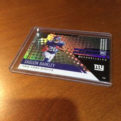 SAQUON BARKLEY, ROOKIE CARD NUMBER 213. BEAUTIFUL CARD.