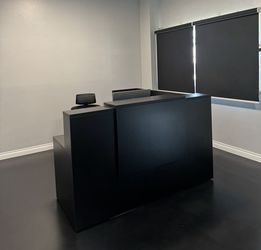 Modern Black L-Shaped Receptionist Desk