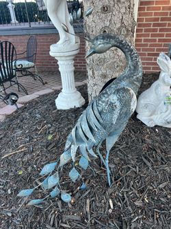 Out door large metal peacocks