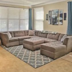 Grey Sectional Sofa With Ottoman