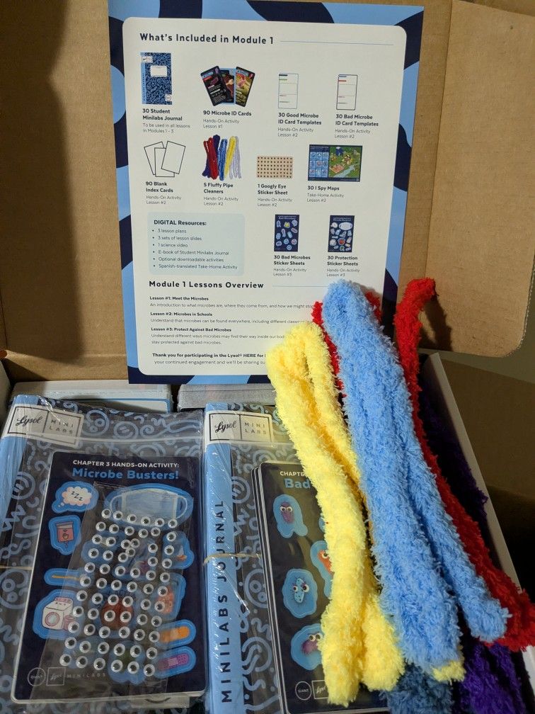 Free Lysol Mini Science Lab Kits - grades 1 & 2