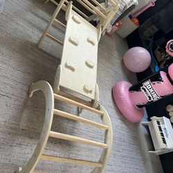 Tiny Land Pikler Triangle Set | 7-in-1 Montessori Climbing Gym | Natural Wood