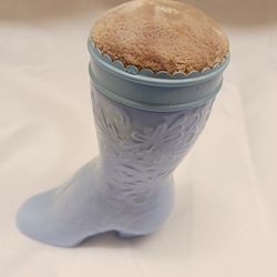 AVON LADIES BOOT COLOGNE BOTTLE,  LIGHT BLUE 