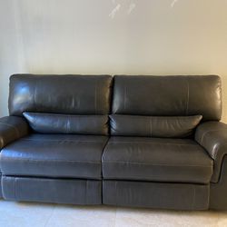 Leather Power Recliner Couch 