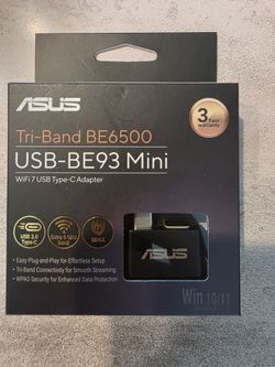 ASUS
ASUS - USB-BE93 Mini Tri-Band Wi-Fi 7 Nano USB-C Network Adapter NEW