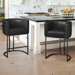 Sisca Modern Barrel Barstool s Set Of 2
