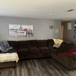 Brown Large Sectional Sofa 