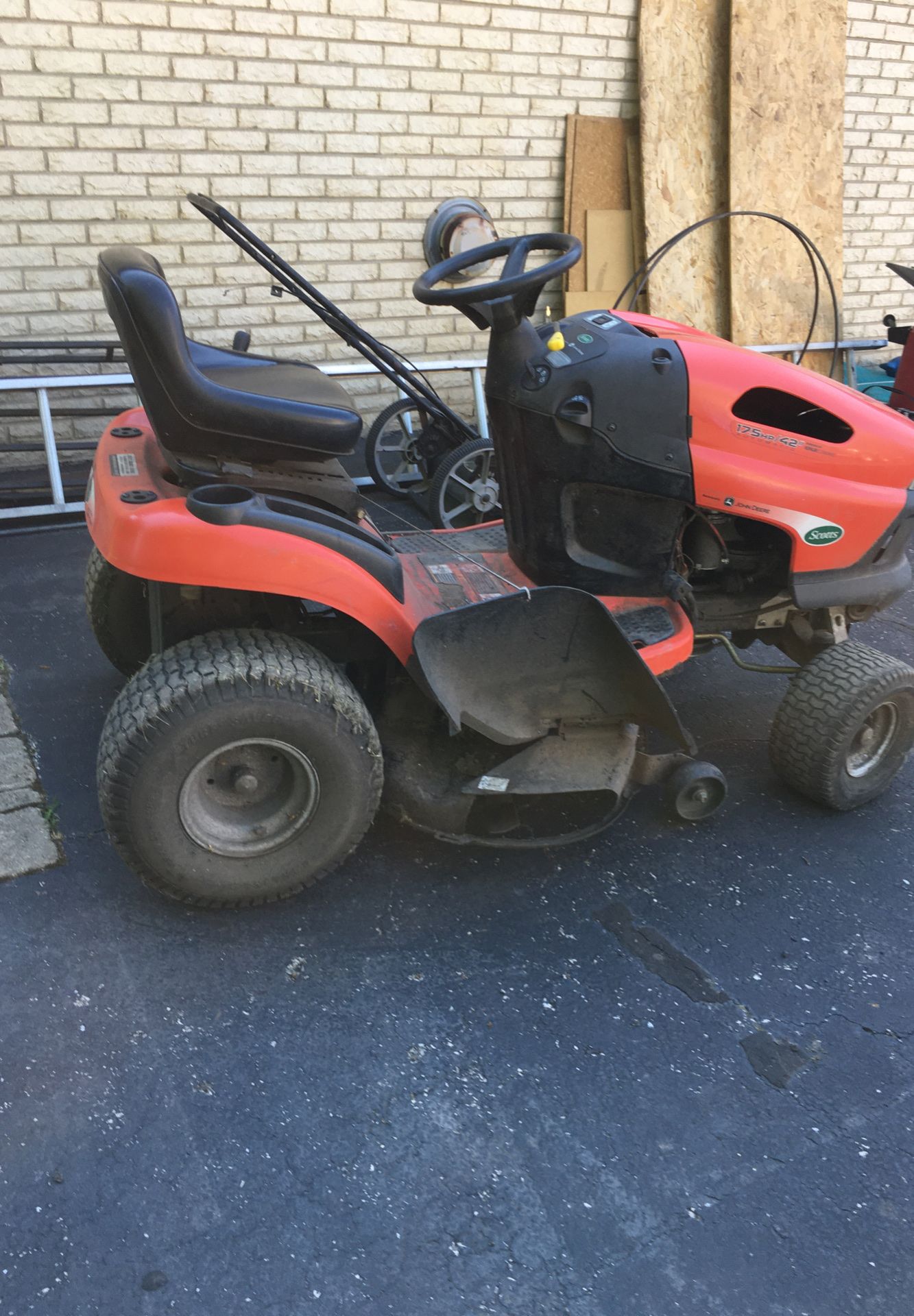 John Deere riding lawn mower