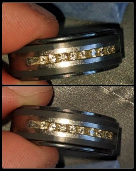 NEW MEN'S ZALES TRITON TUNGSTEN SILVER DIAMOND WEDDING BAND ENGAGEMENT RING MEN'S 9 3/4