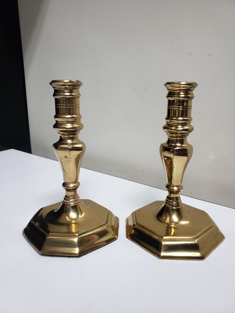 5.5" Solid Brass Candle Holders Korea Set-2