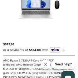 BRAND NEW HP 14” Ryzen NEED GONE TODAY