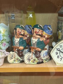 Ceramic Toby Jug Cyclists Figurine