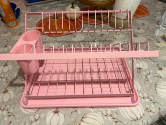 Pink dish rack