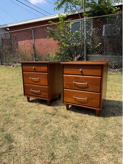 Vintage Pair of Solid Walnut Nightstands by Ace-Hi